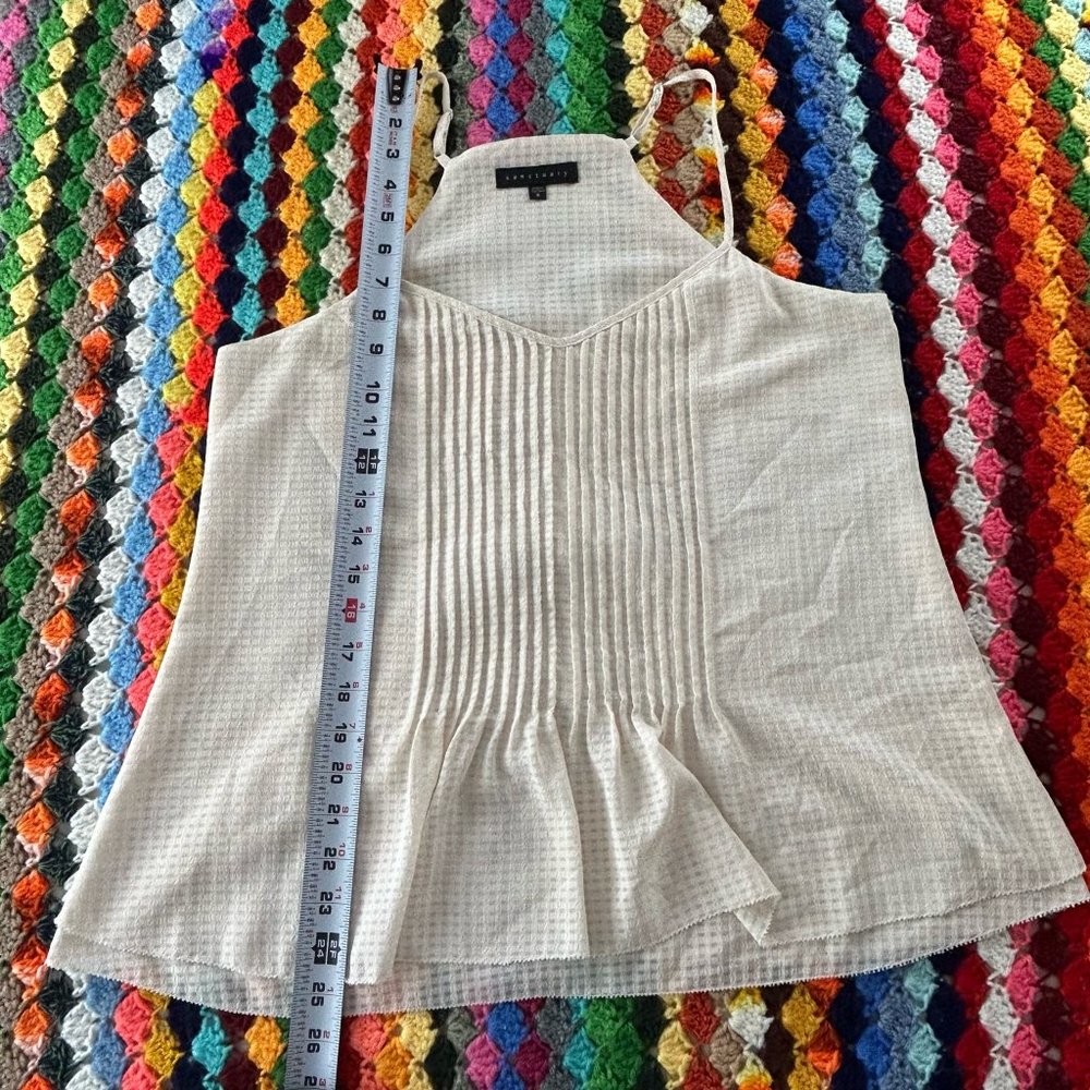 Sanctuary Pleated Front Sweetheart Neckline Flowy Gingham Cami Anthropol… - Picture 10 of 13